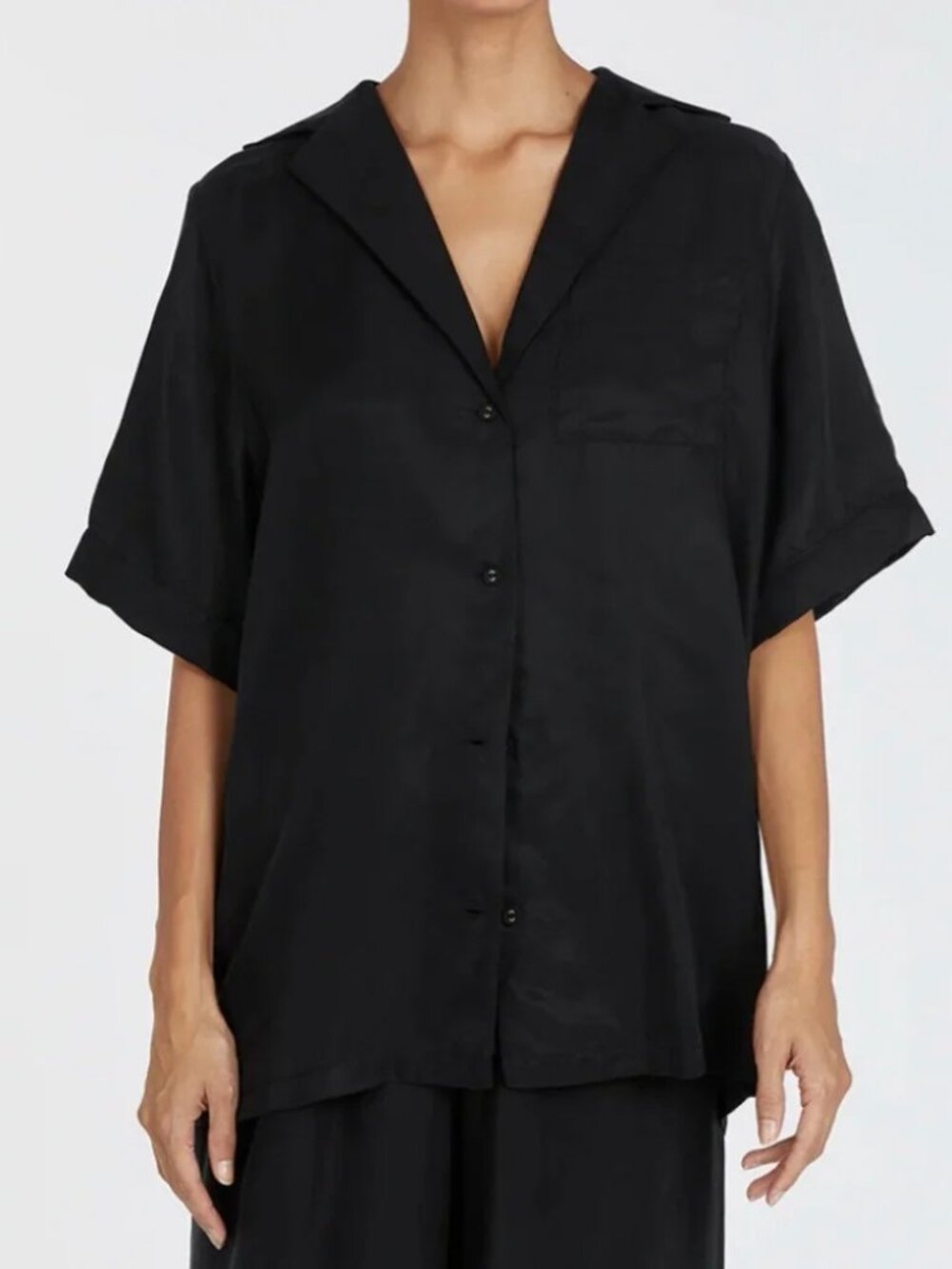 Dissh Black Silk Top, Size 6
